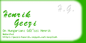 henrik geczi business card